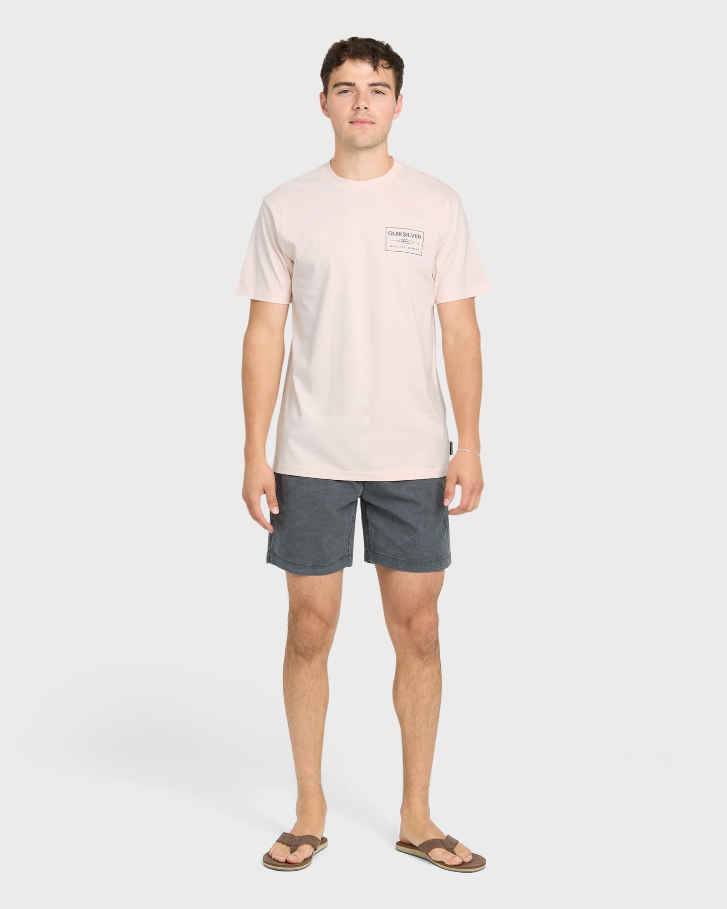 Stamped Short Sleeve Knit T-Shirt - Rosewater