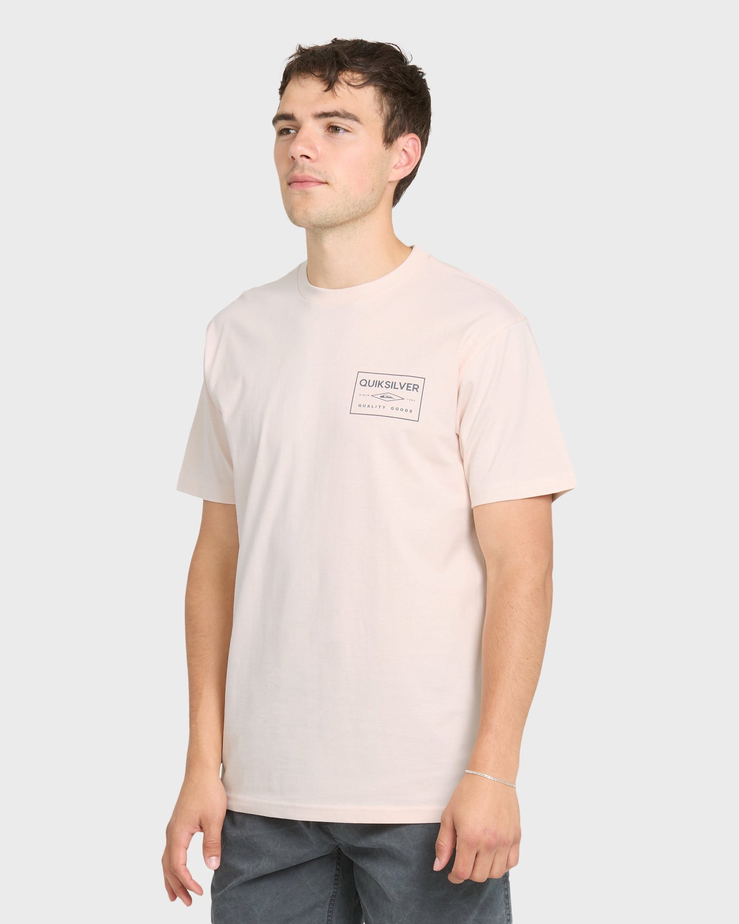 Stamped Short Sleeve Knit T-Shirt - Rosewater