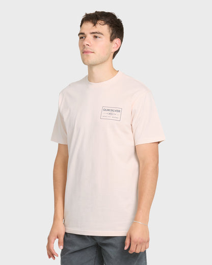 Stamped Short Sleeve Knit T-Shirt - Rosewater