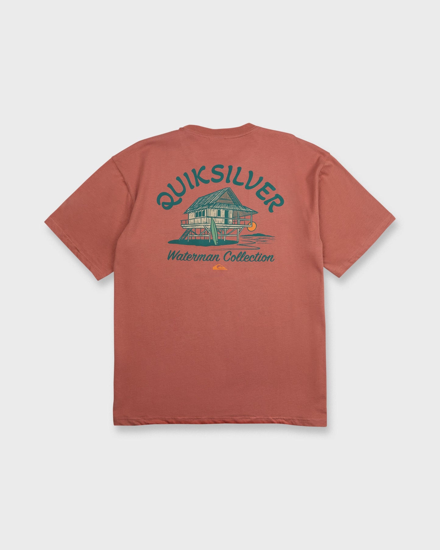 Waterman Tiki Hut Short Sleeve Cotton T-Shirt - Marsala
