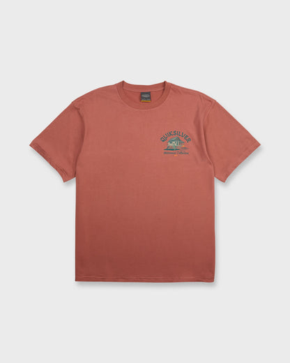 Waterman Tiki Hut Short Sleeve Cotton T-Shirt - Marsala