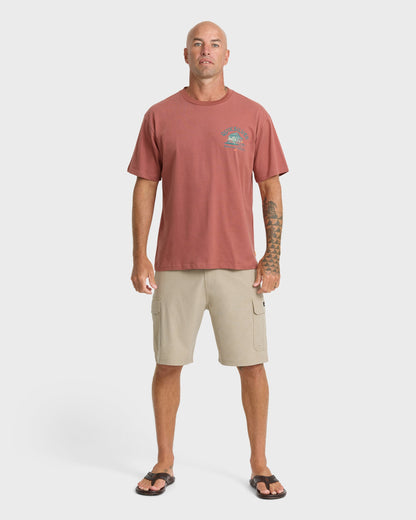 Waterman Tiki Hut Short Sleeve Cotton T-Shirt - Marsala