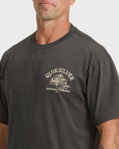 Waterman Tiki Hut Short Sleeve Cotton T-Shirt - Phantom