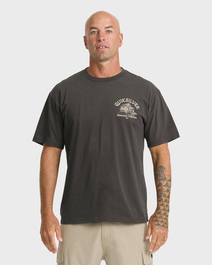 Waterman Tiki Hut Short Sleeve Cotton T-Shirt - Phantom