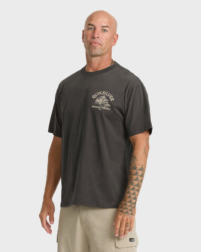 Waterman Tiki Hut Short Sleeve Cotton T-Shirt - Phantom