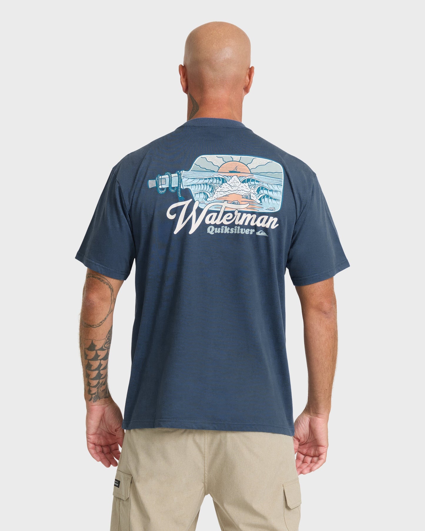 Waterman Bottle Life Classic Short Sleeve Cotton T-Shirt - Dark Denim