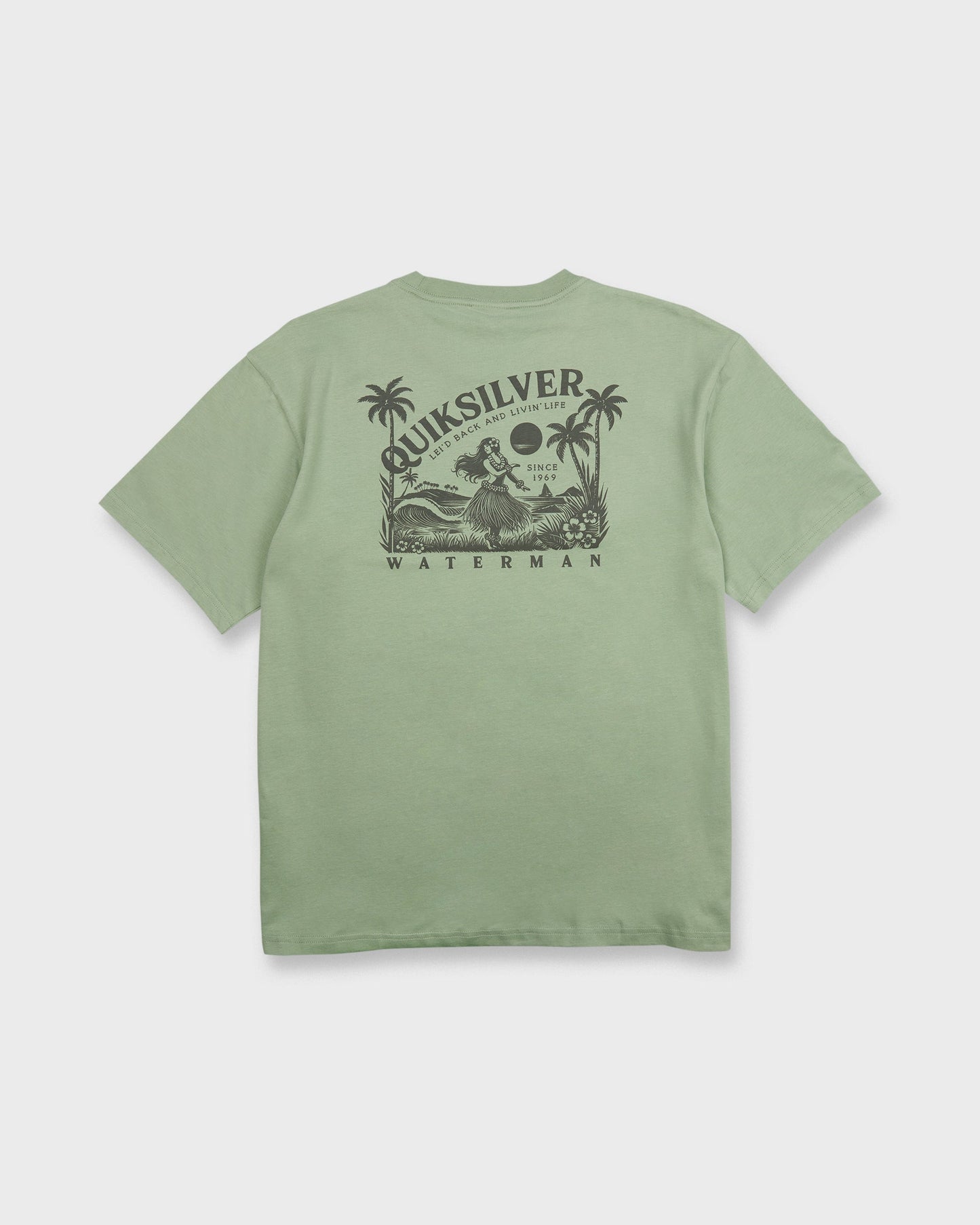 Waterman Lei'd Back Short Sleeve Cotton T-Shirt - Lily Pad