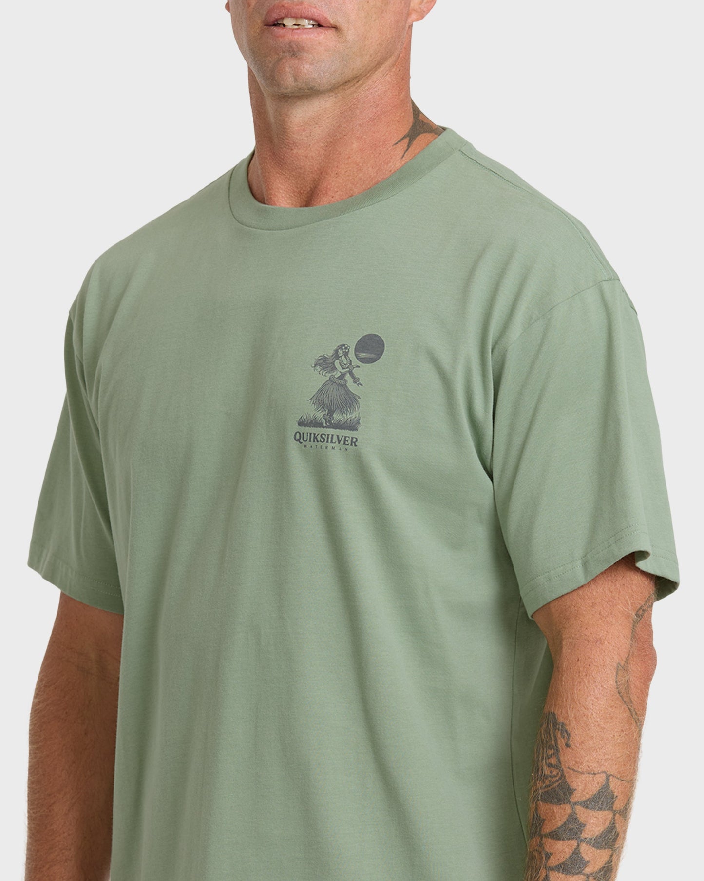 Waterman Lei'd Back Short Sleeve Cotton T-Shirt - Lily Pad