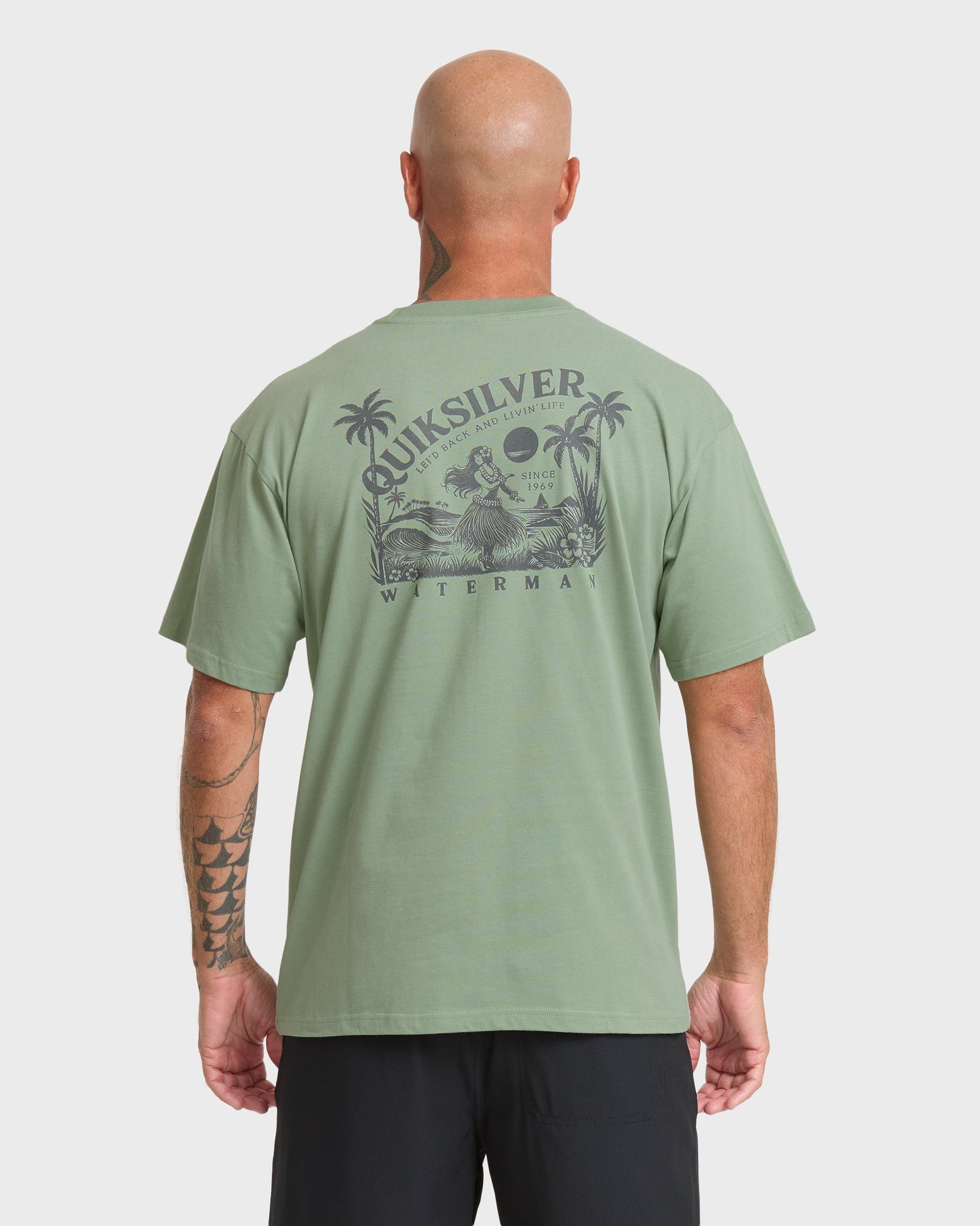 Waterman Lei'd Back Short Sleeve Cotton T-Shirt - Lily Pad