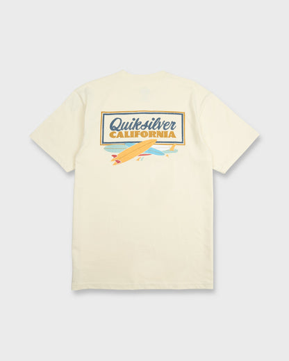California Quiver Short Sleeve Cotton T-Shirt - Bone White