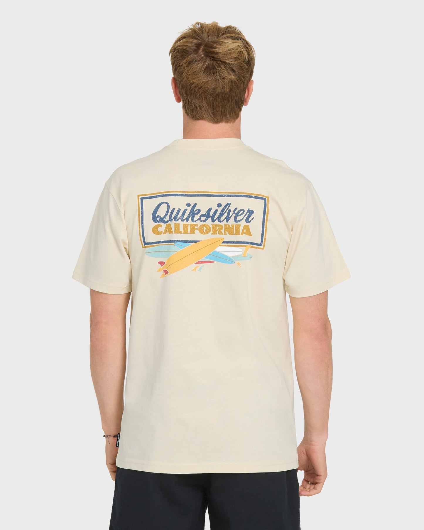 California Quiver Short Sleeve Cotton T-Shirt - Bone White