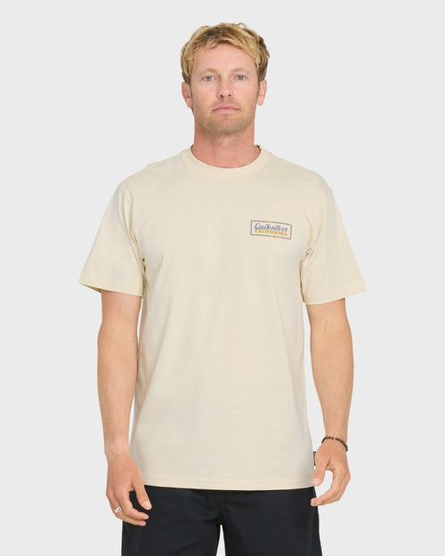 California Quiver Short Sleeve Cotton T-Shirt - Bone White