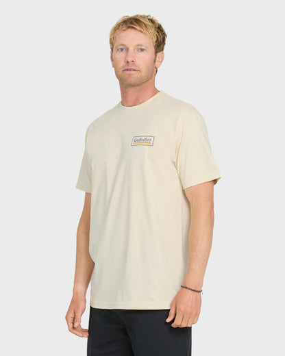 California Quiver Short Sleeve Cotton T-Shirt - Bone White
