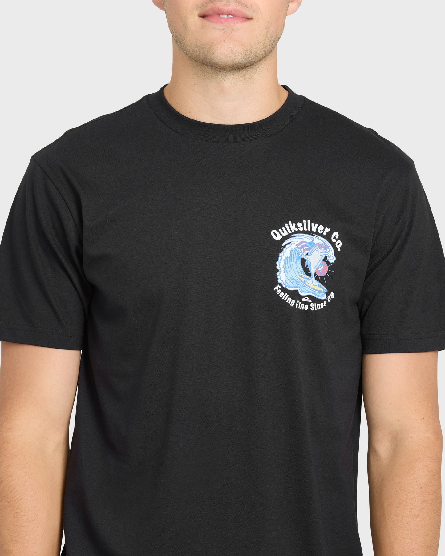 Patriot Dolphin Short Sleeve Knit T-Shirt - Black