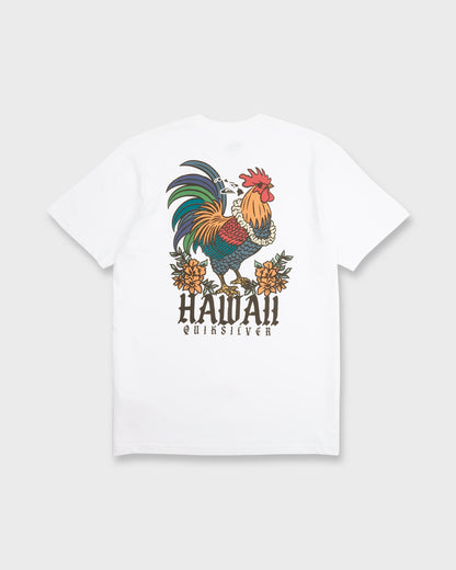 Hawaii Da Rooster Classic Short Sleeve Knit T-Shirt - White
