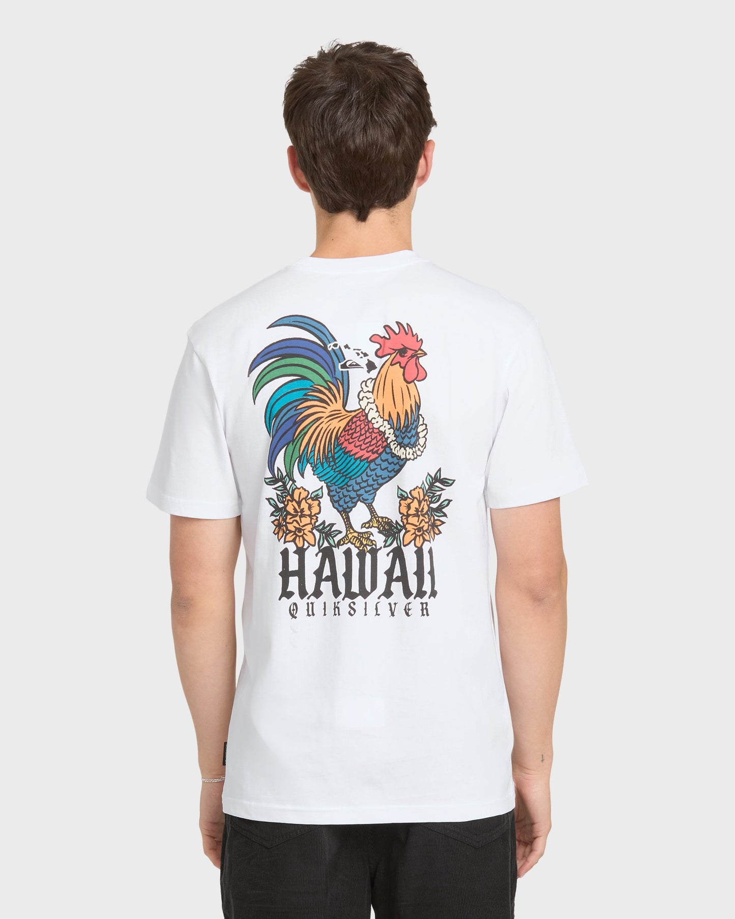 Hawaii Da Rooster Classic Short Sleeve Knit T-Shirt - White