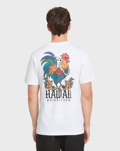 Hawaii Da Rooster Classic Short Sleeve Knit T-Shirt - White