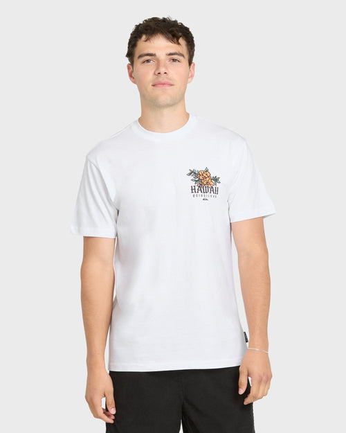Hawaii Da Rooster Classic Short Sleeve Knit T-Shirt - White