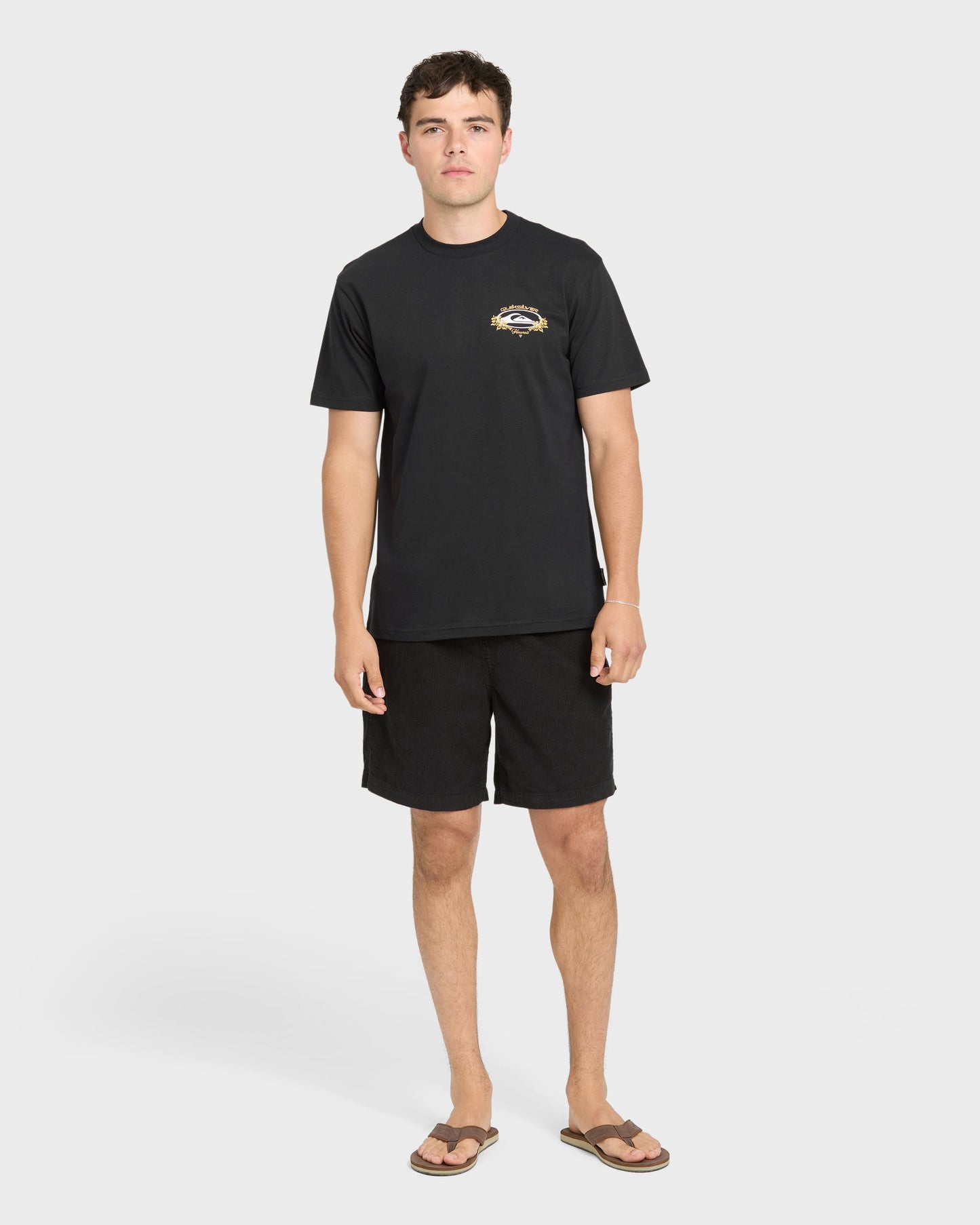 Hawaii Floral Classic Short Sleeve Knit T-Shirt - Black