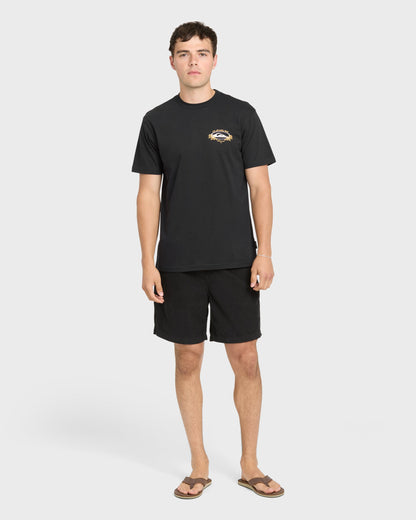 Hawaii Floral Classic Short Sleeve Knit T-Shirt - Black