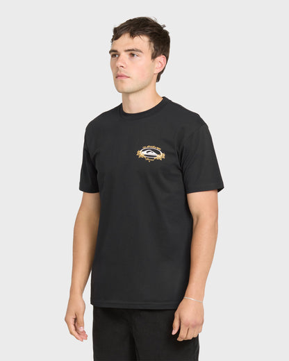Hawaii Floral Classic Short Sleeve Knit T-Shirt - Black