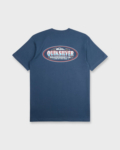 Firecracker Short Sleeve Cotton T-Shirt - Dark Denim