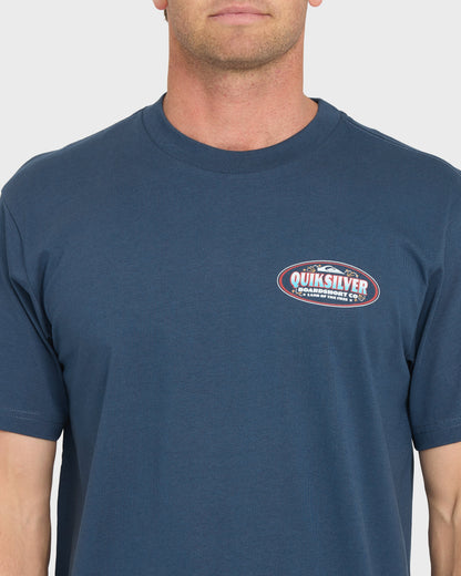 Firecracker Short Sleeve Cotton T-Shirt - Dark Denim