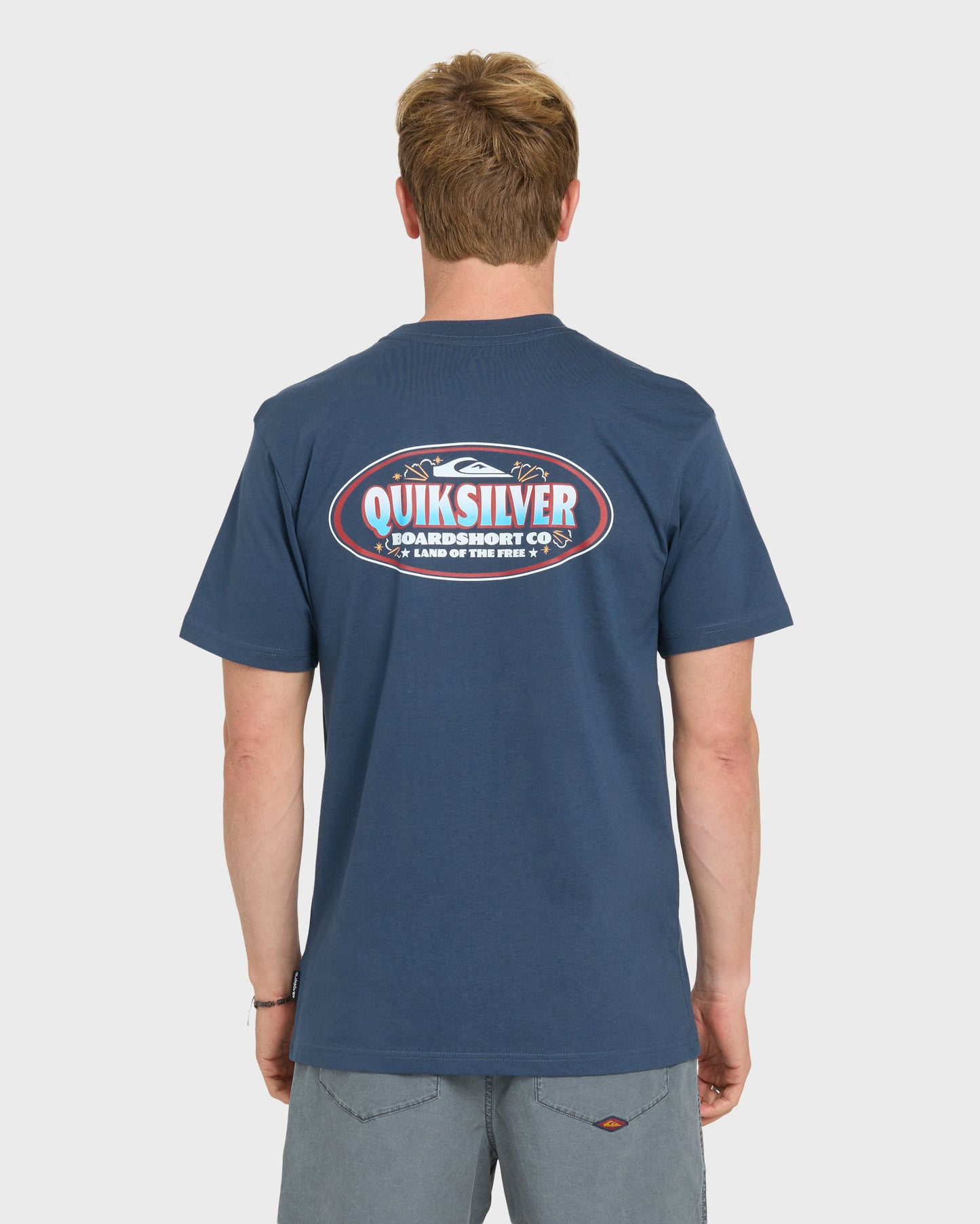 Firecracker Short Sleeve Cotton T-Shirt - Dark Denim