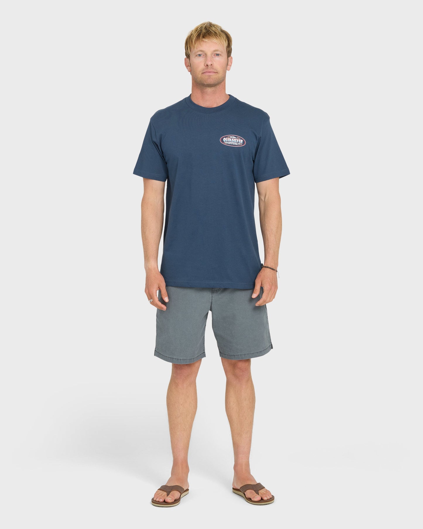 Firecracker Short Sleeve Cotton T-Shirt - Dark Denim