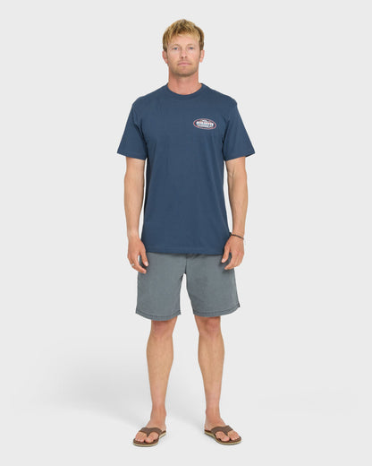Firecracker Short Sleeve Cotton T-Shirt - Dark Denim