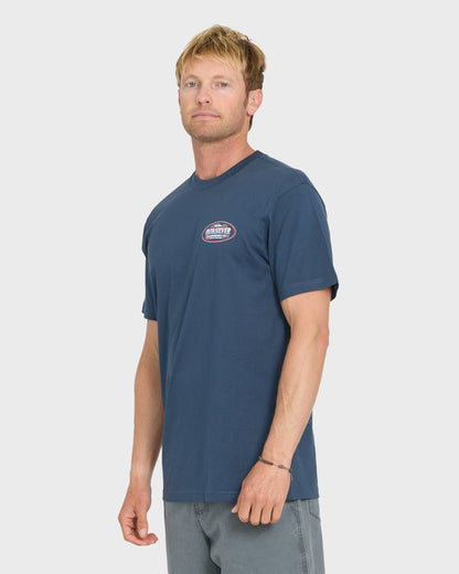 Firecracker Short Sleeve Cotton T-Shirt - Dark Denim