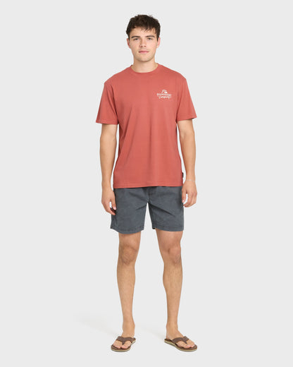 Factory Label Pigment Dye Short Sleeve Cotton T-Shirt - Bossa Nova