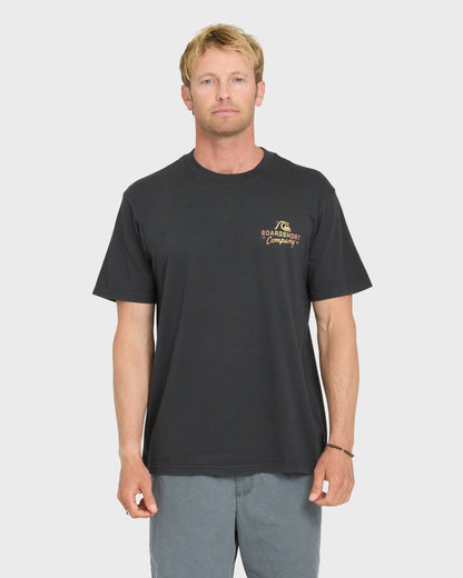 Factory Label Pigment Dye Short Sleeve Cotton T-Shirt - Phantom