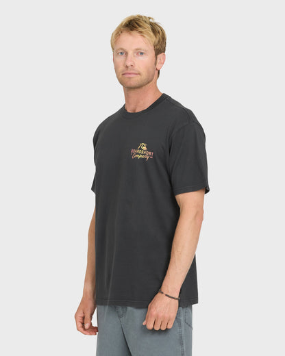 Factory Label Pigment Dye Short Sleeve Cotton T-Shirt - Phantom