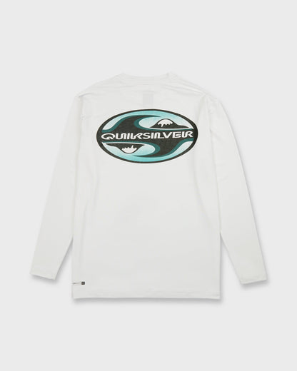 All Day Graphic 50 UPF Long Sleeve Surf Tee - White