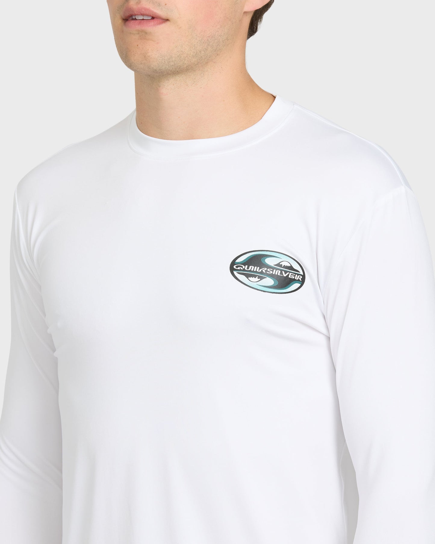 All Day Graphic 50 UPF Long Sleeve Surf Tee - White