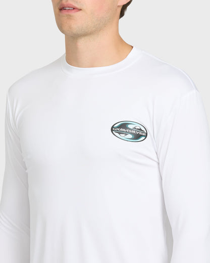 All Day Graphic 50 UPF Long Sleeve Surf Tee - White