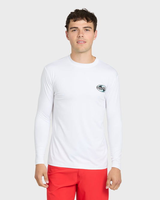 All Day Graphic 50 UPF Long Sleeve Surf Tee - White