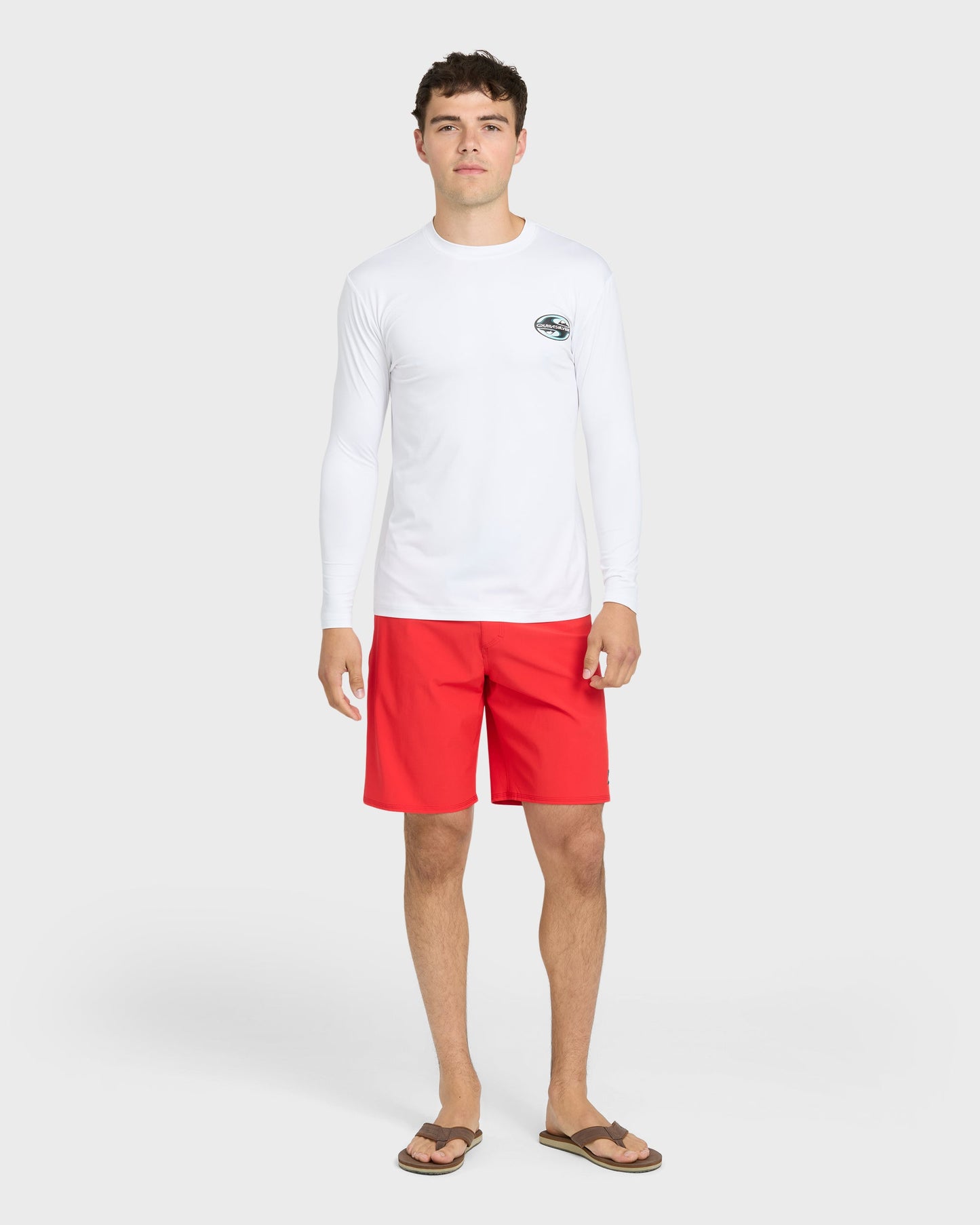 All Day Graphic 50 UPF Long Sleeve Surf Tee - White