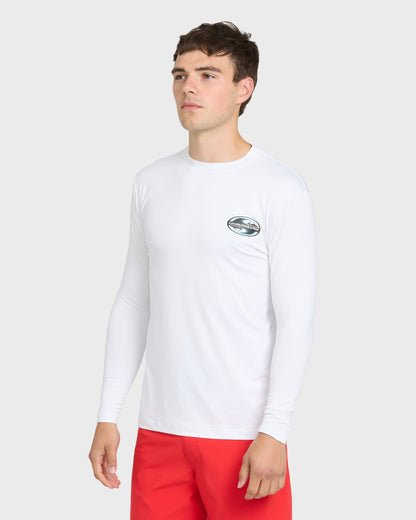 All Day Graphic 50 UPF Long Sleeve Surf Tee - White