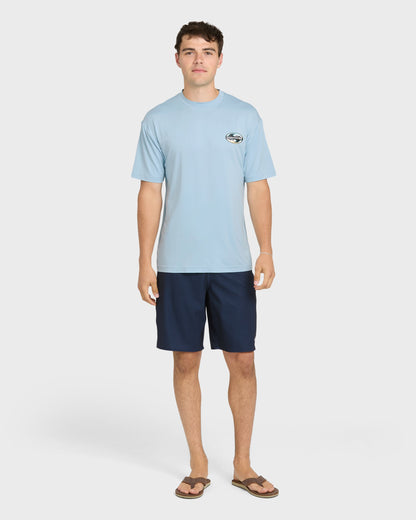 All Day Graphic 50 UPF Short Sleeve Surf Tee - Skyway