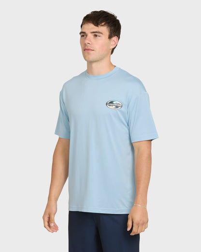 All Day Graphic 50 UPF Short Sleeve Surf Tee - Skyway