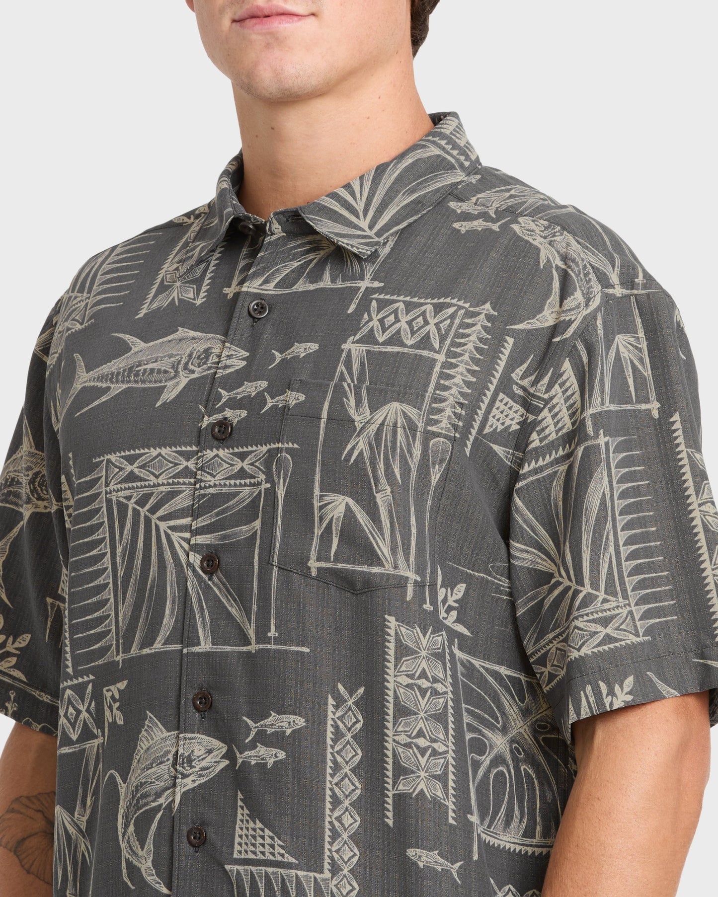 Waterman Paradise Bay Short Sleeve Woven Shirt - Phantom