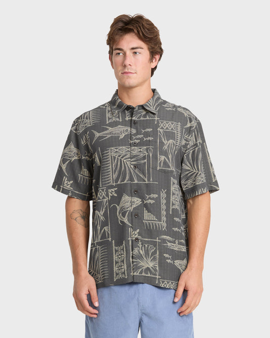 Waterman Paradise Bay Short Sleeve Woven Shirt - Phantom