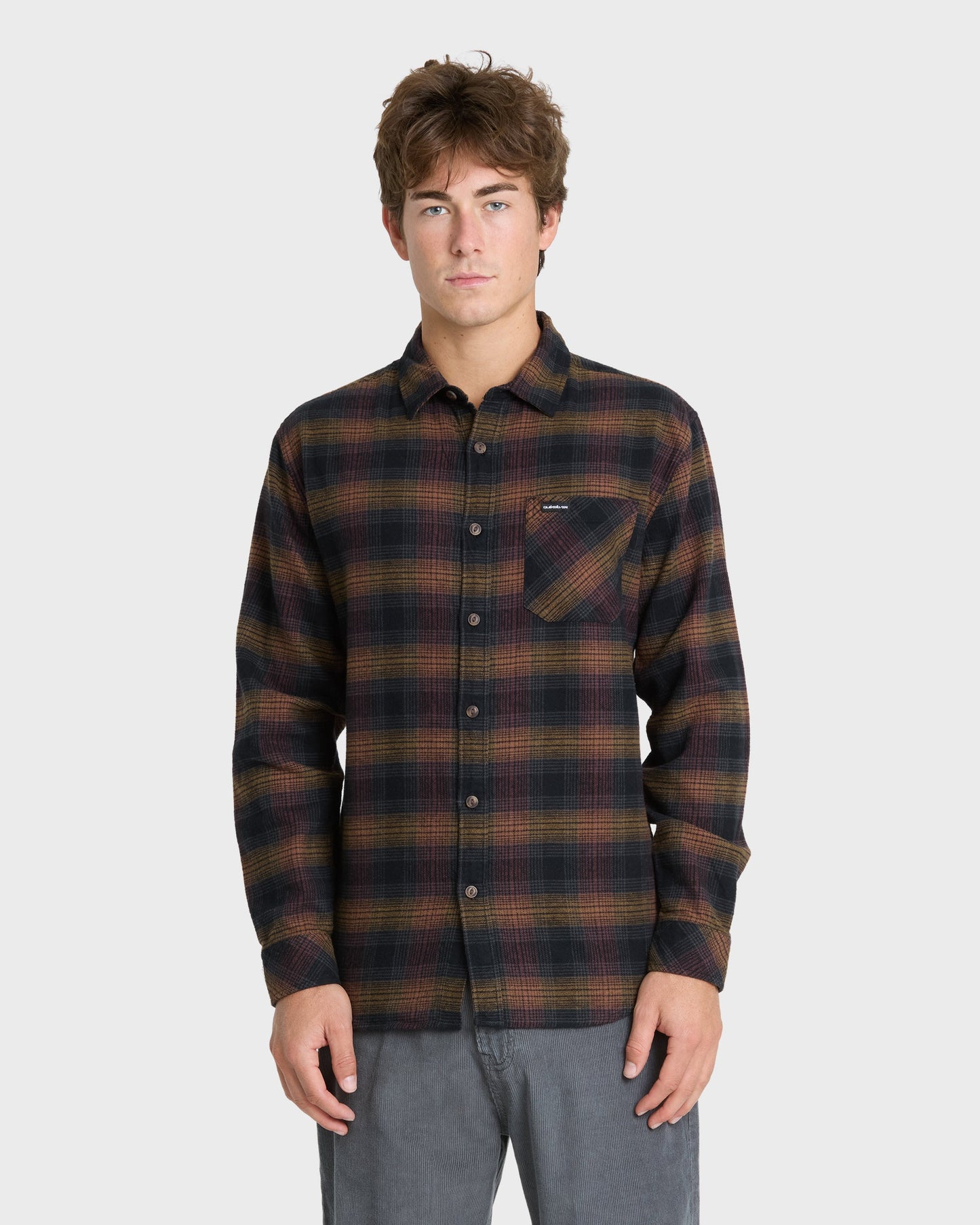 Breakwater Check Long Sleeve Flannel Shirt - Anthracite