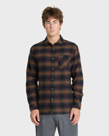 Breakwater Check Long Sleeve Flannel Shirt - Anthracite