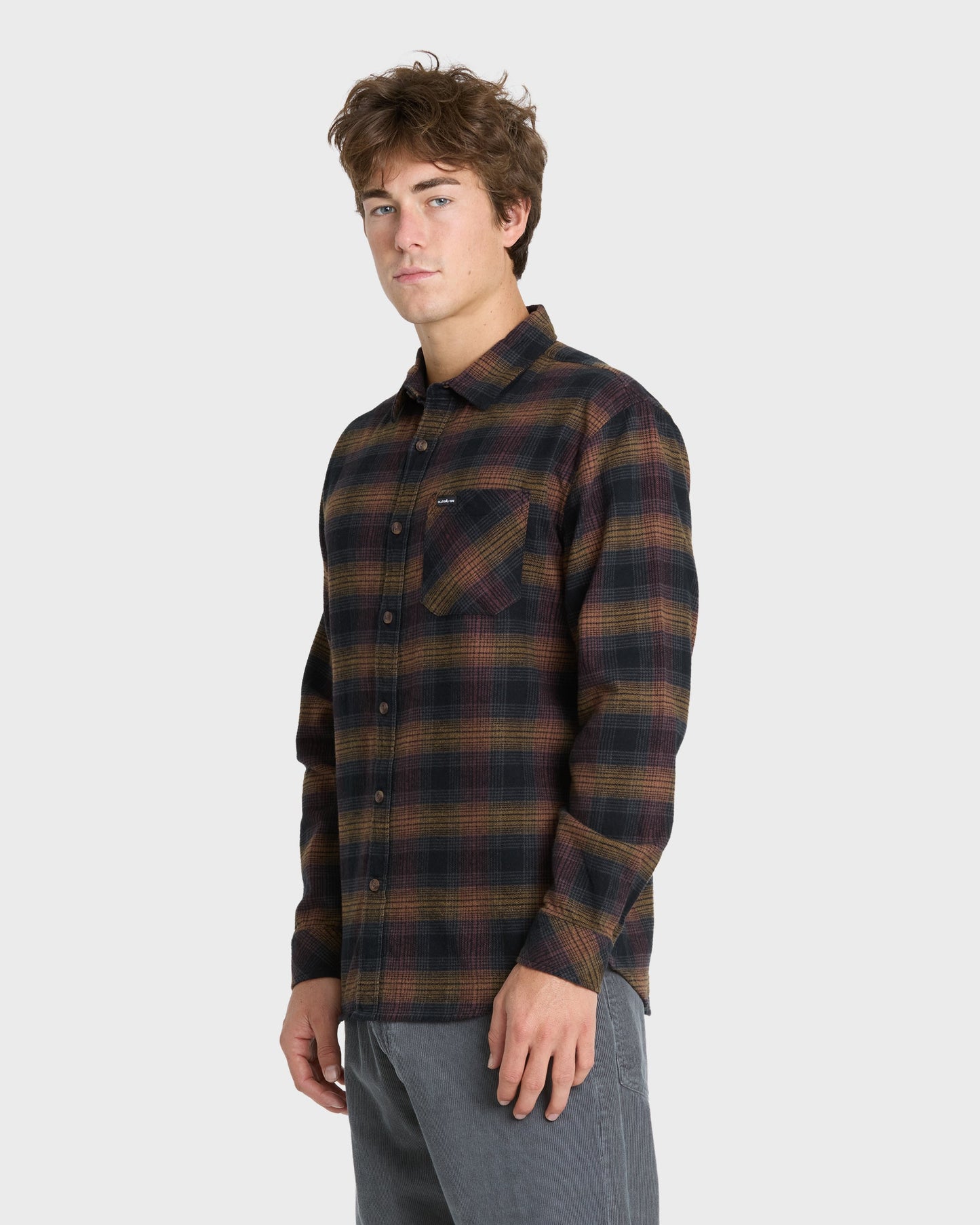 Breakwater Check Long Sleeve Flannel Shirt - Anthracite