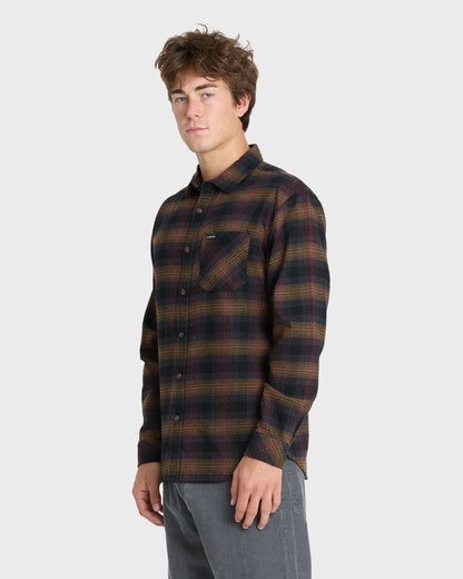 Breakwater Check Long Sleeve Flannel Shirt - Anthracite