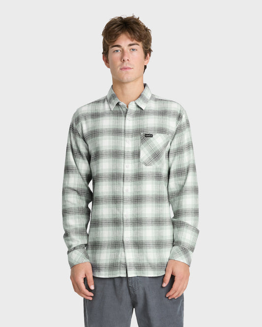 Breakwater Check Long Sleeve Flannel Shirt - Snow White