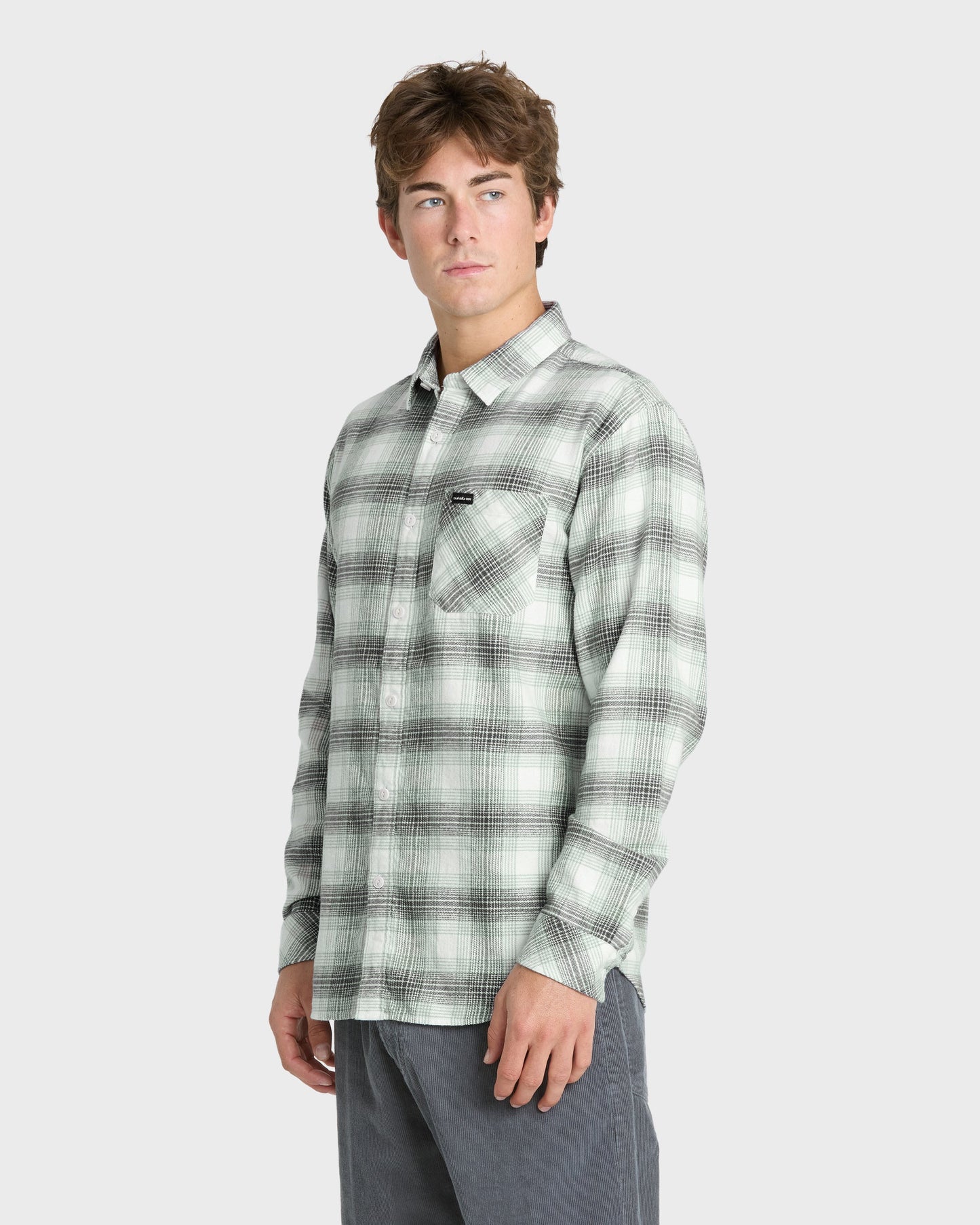 Breakwater Check Long Sleeve Flannel Shirt - Snow White